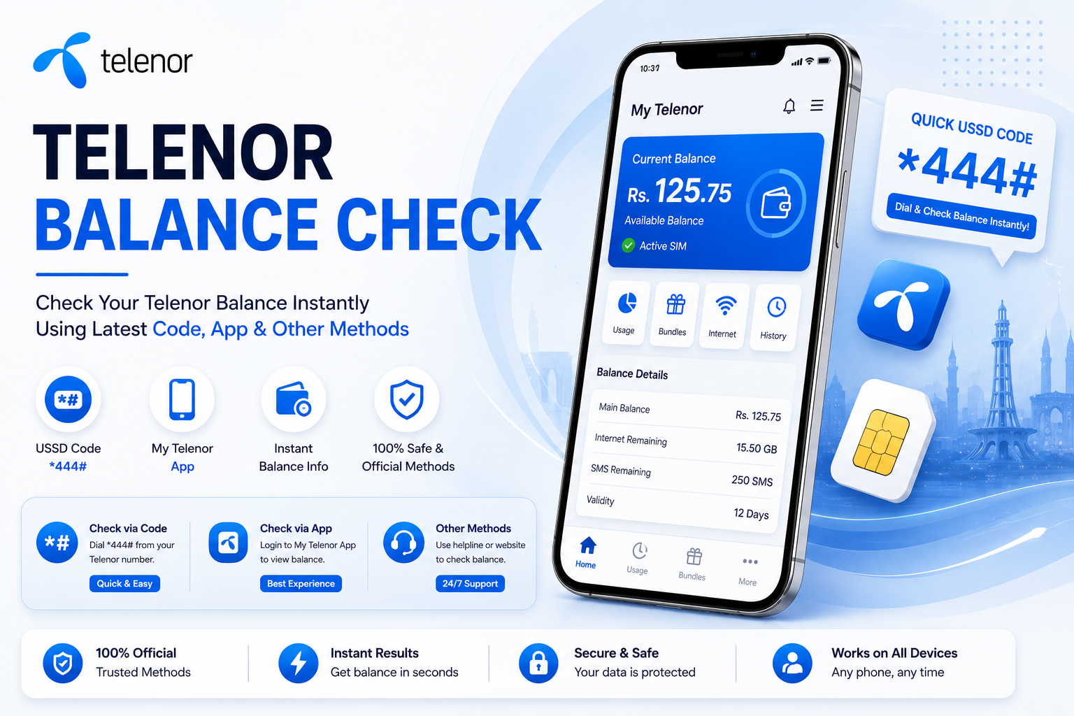 Telenor balance check code
